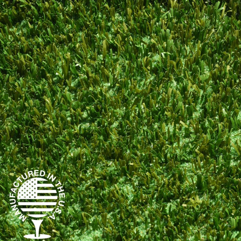 Close-up of field green and olive artificial grass turf, manufactured in the USA, featuring realistic color variation and durable fibers ideal for sports fields, playgrounds, and landscape installations by Southwest Greens. Close-up of field green and olive artificial grass turf, manufactured in the USA, featuring realistic color variation and durable fibers ideal for sports fields, playgrounds, and landscape installations by Southwest Greens.