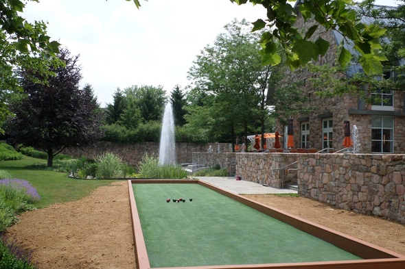 Asheville Custom Bocce Court using artificial turf
